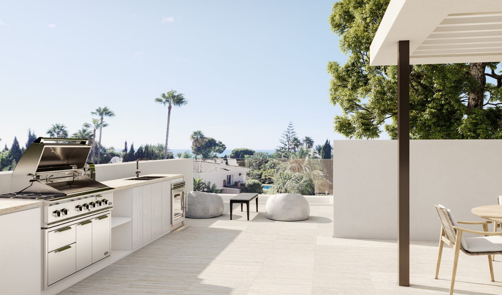 Solarium sundeck and chill-out render